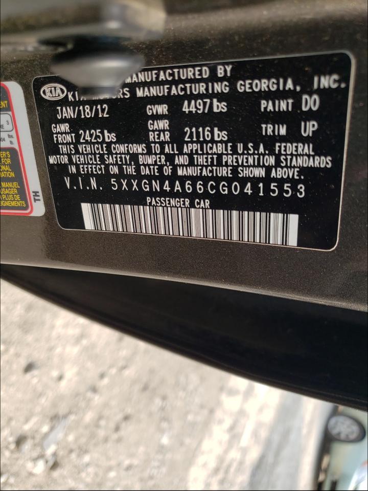 Photo 10 from auction – 2012 KIA OPTIMA EX with VIN 5XXGN4A66CG041553