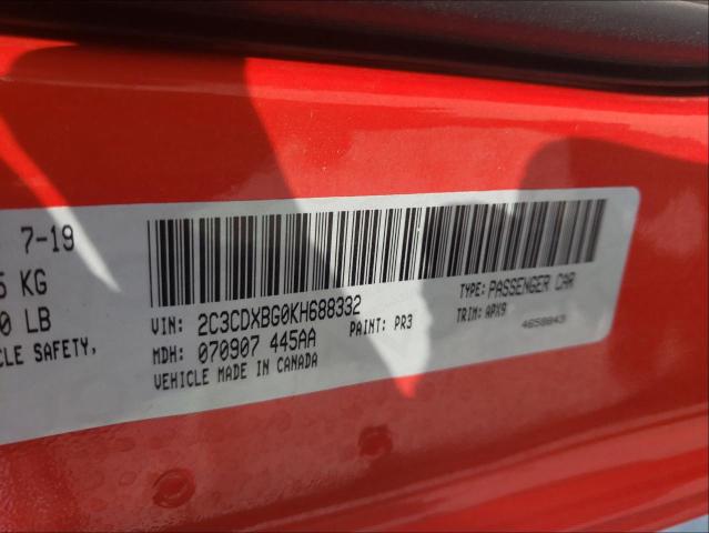 Photo 10 from auction – 2019 DODGE CHARGER SX with VIN 2C3CDXBG0KH688332