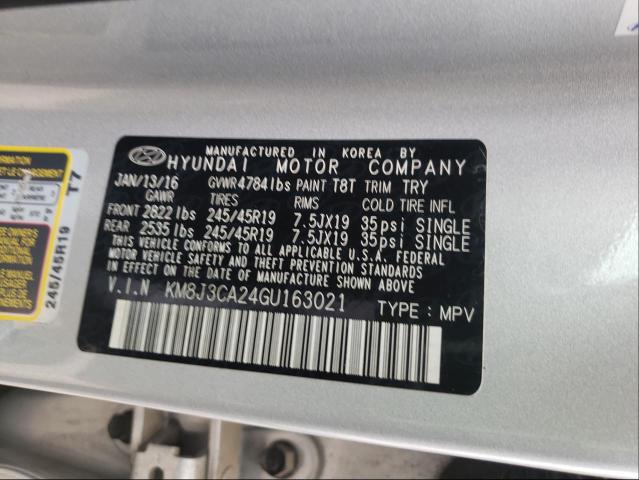 Photo 10 from auction – 2016 HYUNDAI TUCSON LIM with VIN KM8J3CA24GU163021