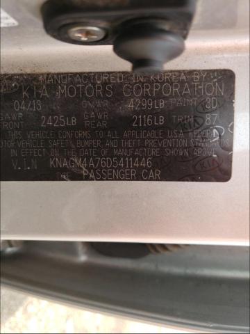 Photo 10 from auction – 2013 KIA OPTIMA with VIN KNAGM4A76D5411446
