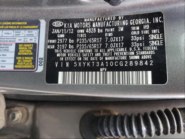 Photo 10 from auction – 2012 KIA SORENTO with VIN 5XYKT3A10CG289842