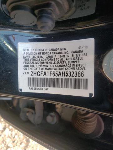 Photo 10 from auction – 2010 HONDA CIVIC with VIN 2HGFA1F65AH532366