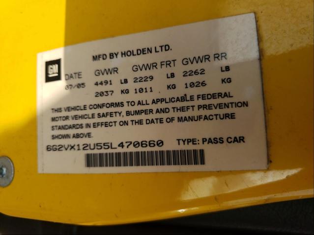 Photo 10 from auction – 2005 PONTIAC GTO with VIN 6G2VX12U55L470660