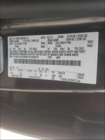 Photo 10 from auction – 2015 FORD ESCAPE TIT with VIN 1FMCU0J93FUC04075