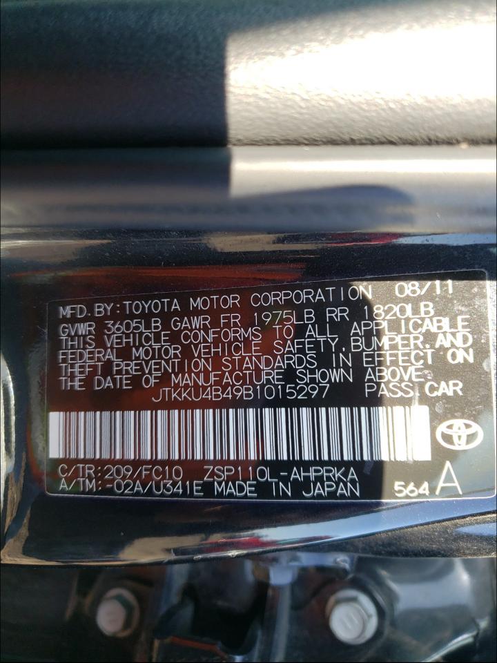 Photo 10 from auction – 2011 TOYOTA SCION XD with VIN JTKKU4B49B1015297