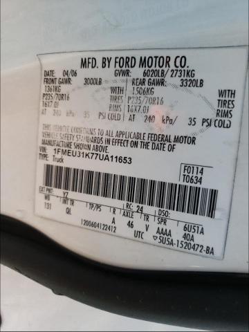 Photo 10 from auction – 2007 FORD EXPLORER S with VIN 1FMEU31K77UA11653