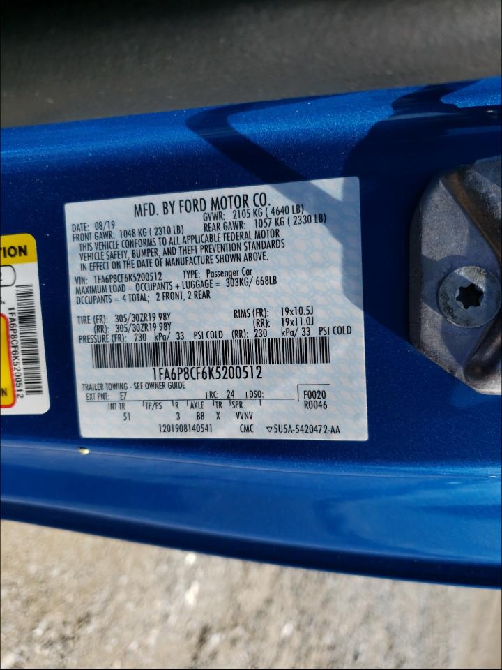 Photo 10 from auction – 2019 FORD MUSTANG GT with VIN 1FA6P8CF6K5200512