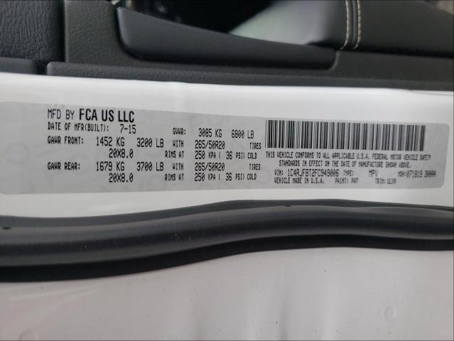 Photo 10 from auction – 2015 JEEP GRAND CHER with VIN 1C4RJFBT2FC949006