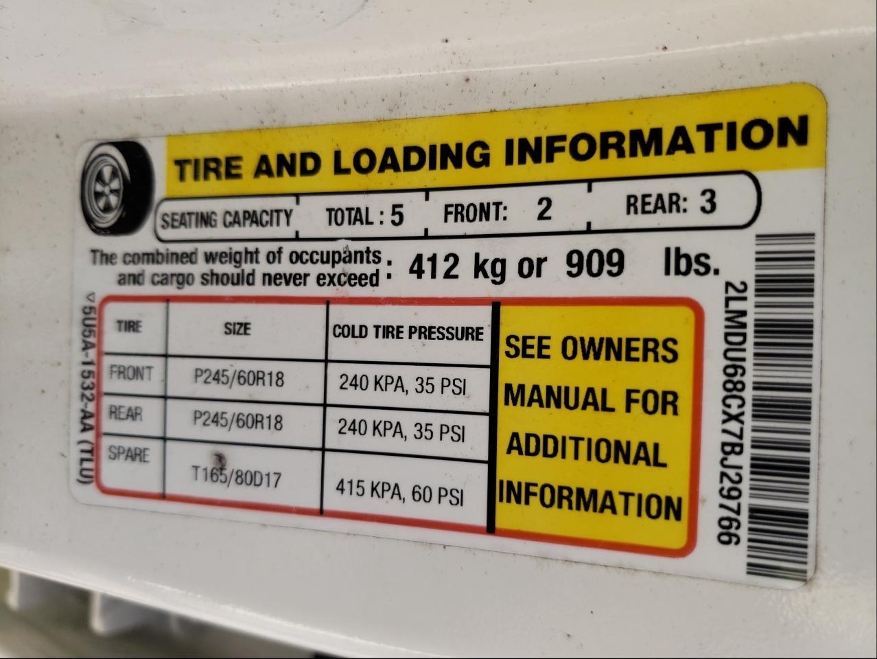 Photo 10 from auction – 2007 LINCOLN MKX with VIN 2LMDU68CX7BJ29766