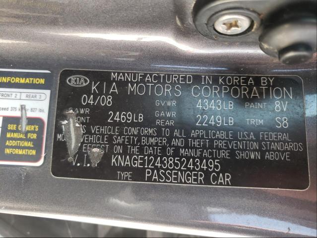 Photo 10 from auction – 2008 KIA OPTIMA LX with VIN KNAGE124385243495