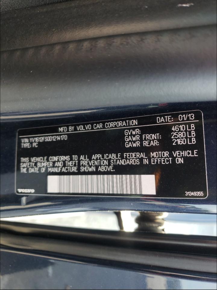 Photo 10 from auction – 2013 VOLVO S60 T5 with VIN YV1612FS0D1214170