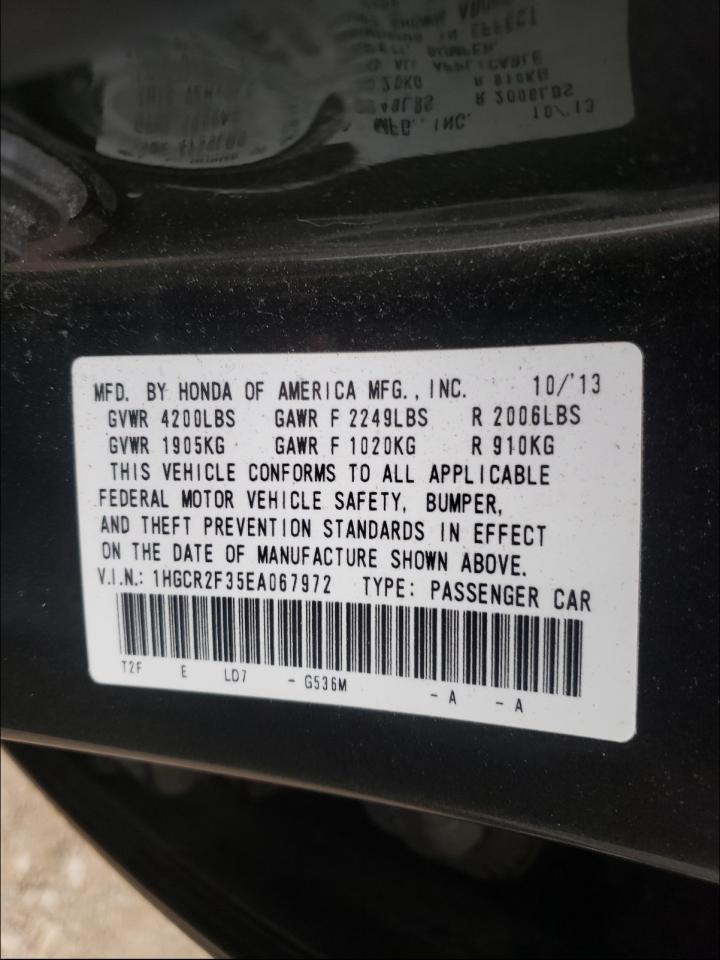 Photo 10 from auction – 2014 HONDA ACCORD LX with VIN 1HGCR2F35EA067972
