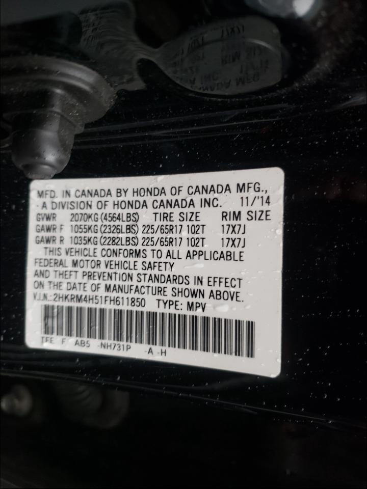 Photo 10 from auction – 2015 HONDA CR-V EX with VIN 2HKRM4H51FH611850