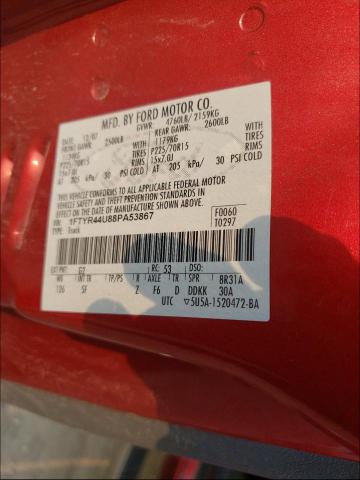 Photo 10 from auction – 2008 FORD RANGER SUP with VIN 1FTYR44U88PA53867