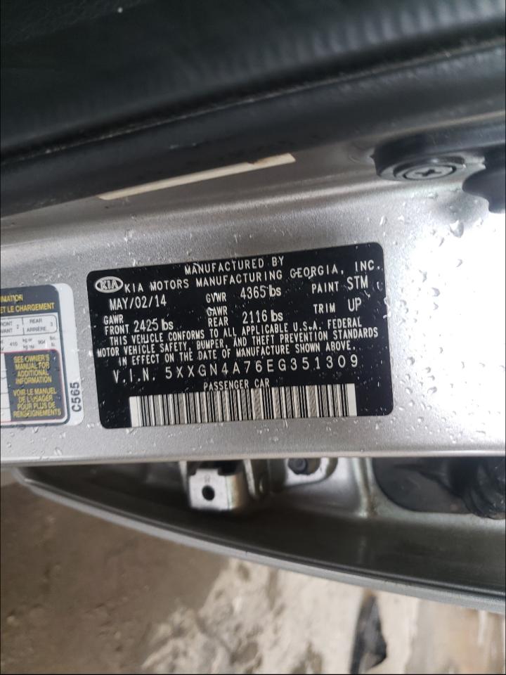 Photo 10 from auction – 2014 KIA OPTIMA EX with VIN 5XXGN4A76EG351309
