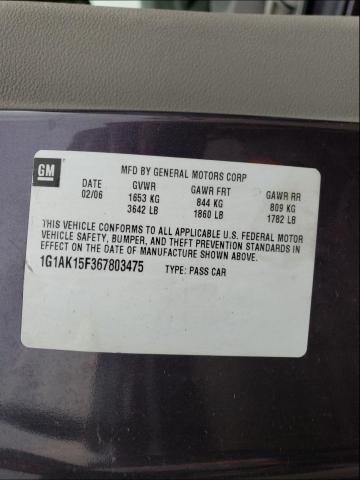 Photo 10 from auction – 2006 CHEVROLET COBALT LS with VIN 1G1AK15F367803475