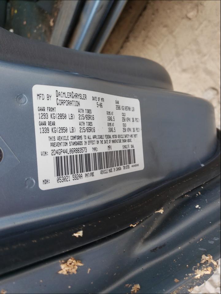 Photo 10 from auction – 2006 DODGE GRAND CARA with VIN 2D4GP44L06R883573