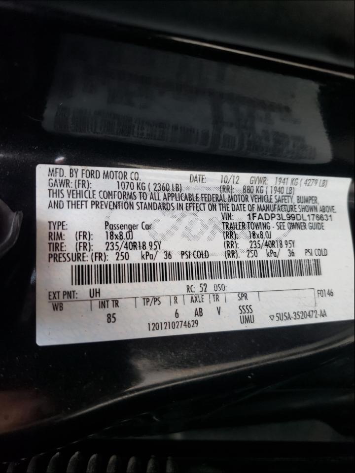 Photo 10 from auction – 2013 FORD FOCUS ST with VIN 1FADP3L99DL176631