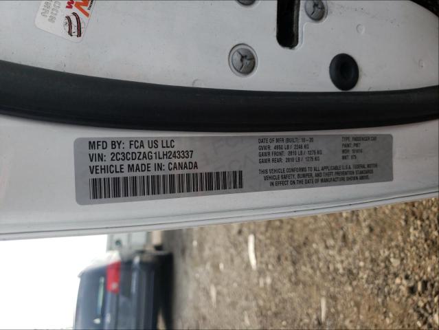 Photo 10 from auction – 2020 DODGE CHALLENGER with VIN 2C3CDZAG1LH243337