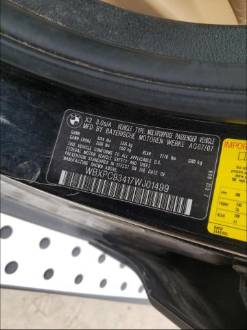 Photo 10 from auction – 2007 BMW X3 3.0SI with VIN WBXPC93417WJ01499