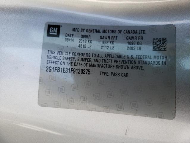 Photo 10 from auction – 2015 CHEVROLET CAMARO LS with VIN 2G1FB1E31F9130275