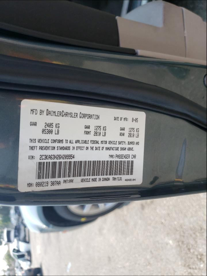 Photo 10 from auction – 2006 CHRYSLER 300C with VIN 2C3KA63H26H209954