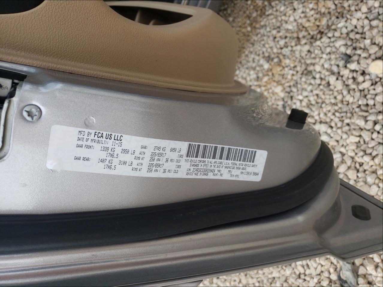 Photo 10 from auction – 2016 DODGE GRAND CARA with VIN 2C4RDGCG3GR220424