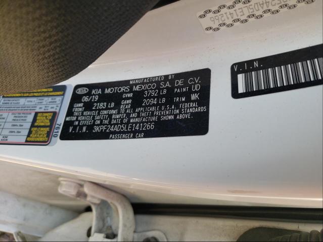 Photo 10 from auction – 2020 KIA FORTE FE with VIN 3KPF24AD5LE141266
