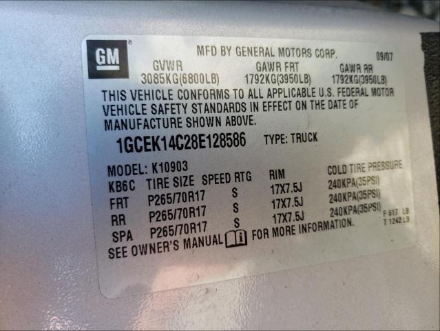 Photo 10 from auction – 2008 CHEVROLET SILVERADO with VIN 1GCEK14C28E128586