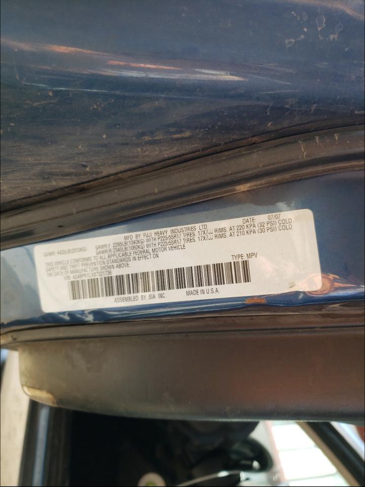 Photo 10 from auction – 2008 SUBARU OUTBACK 2. with VIN 4S4BP61CX87321736