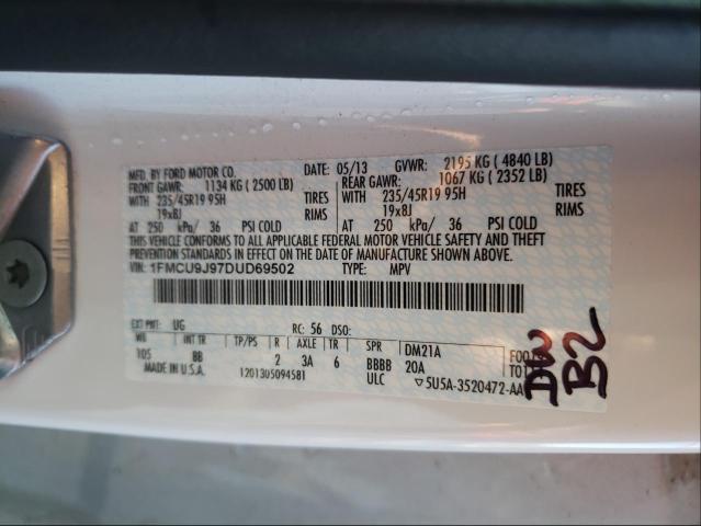 Photo 10 from auction – 2013 FORD ESCAPE TIT with VIN 1FMCU9J97DUD69502
