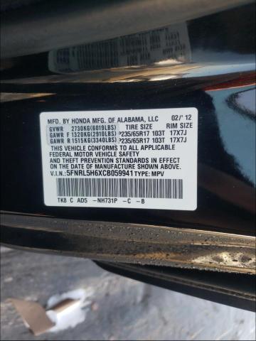 Photo 10 from auction – 2012 HONDA ODYSSEY EX with VIN 5FNRL5H6XCB059941