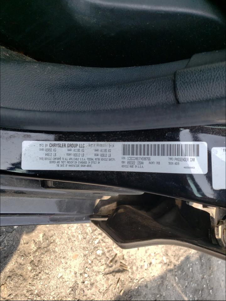 Photo 10 from auction – 2015 CHRYSLER 200 LIMITE with VIN 1C3CCCAB1FN598766