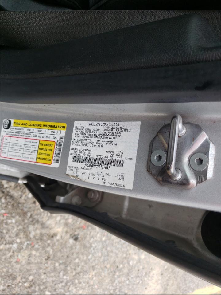 Photo 10 from auction – 2015 FORD FUSION SE with VIN 3FA6P0H73FR177017