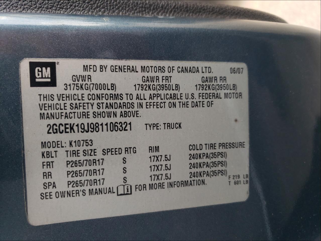Photo 10 from auction – 2008 CHEVROLET SILVERADO with VIN 2GCEK19J981106321