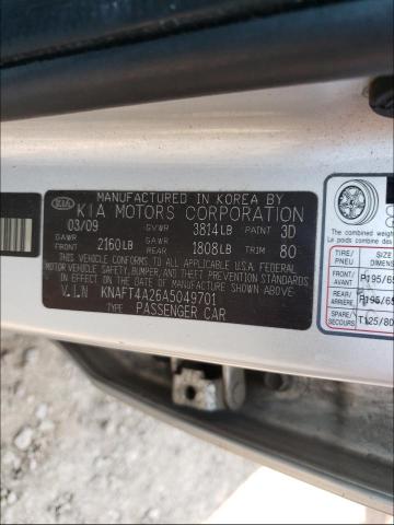 Photo 10 from auction – 2010 KIA FORTE LX with VIN KNAFT4A26A5049701