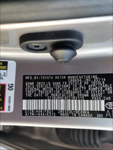 Photo 10 from auction – 2014 TOYOTA COROLLA L with VIN 2T1BURHE4EC183112