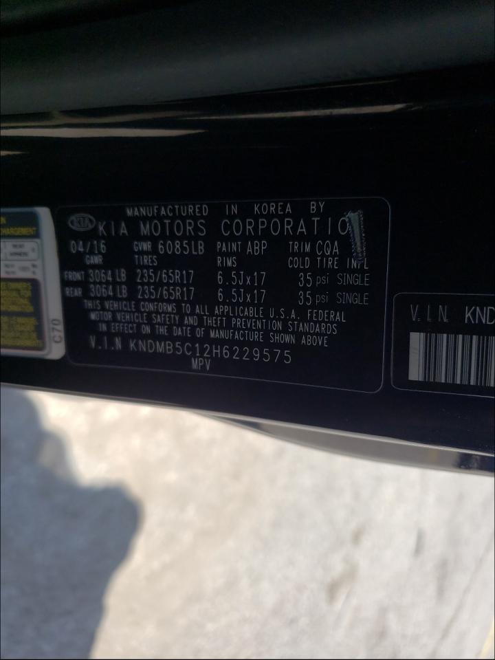 Photo 10 from auction – 2017 KIA SEDONA LX with VIN KNDMB5C12H6229575