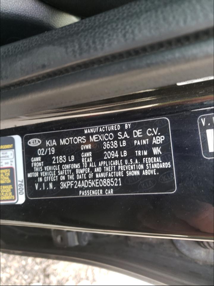 Photo 10 from auction – 2019 KIA FORTE FE with VIN 3KPF24AD5KE088521