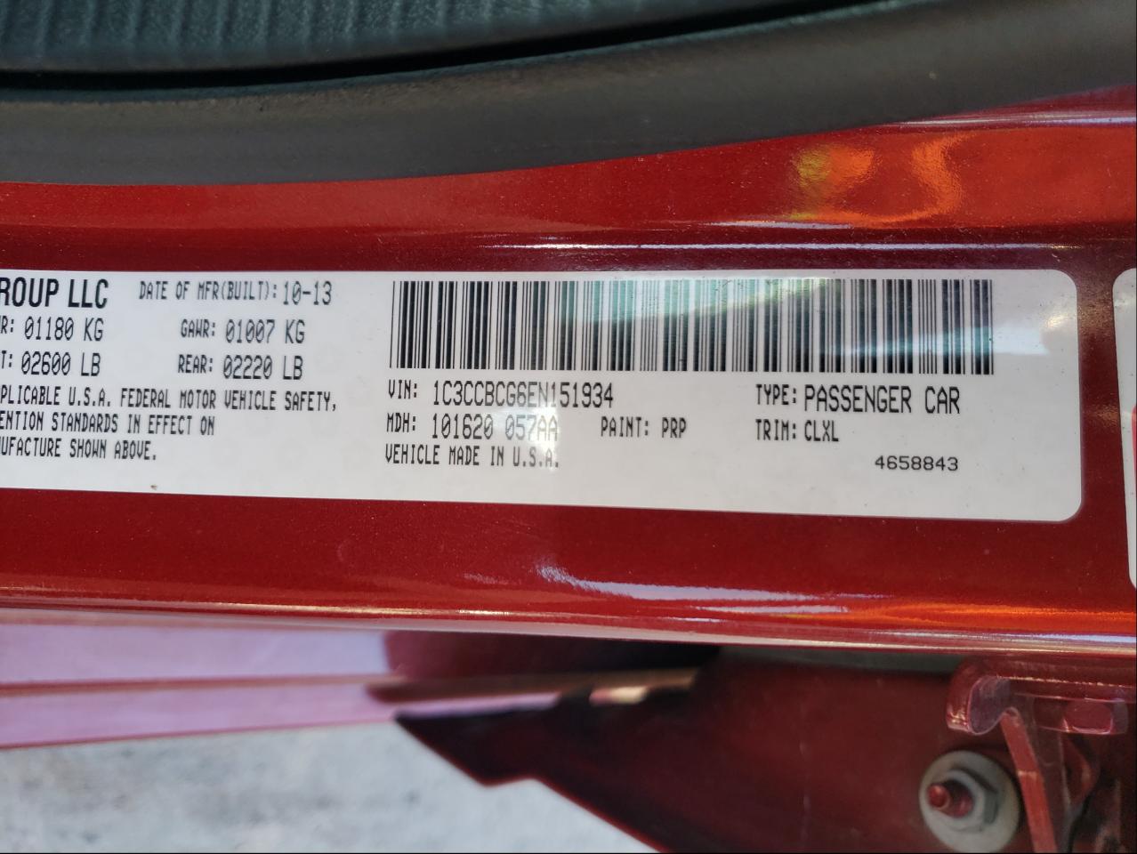 Фото 10 с аукциона – 2014 CHRYSLER 200 LIMITE с VIN 1C3CCBCG6EN151934