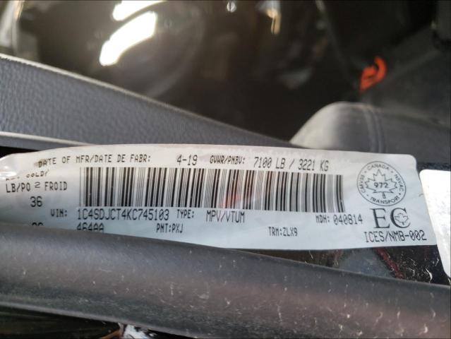 Photo 10 from auction – 2019 DODGE DURANGO R/ with VIN 1C4SDJCT4KC745103