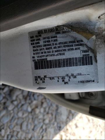 Photo 10 from auction – 1998 FORD ESCORT SE with VIN 1FAFP13P7WW247838