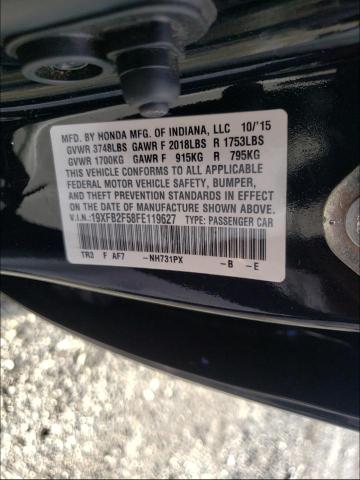 Photo 10 from auction – 2015 HONDA CIVIC LX with VIN 19XFB2F58FE119627