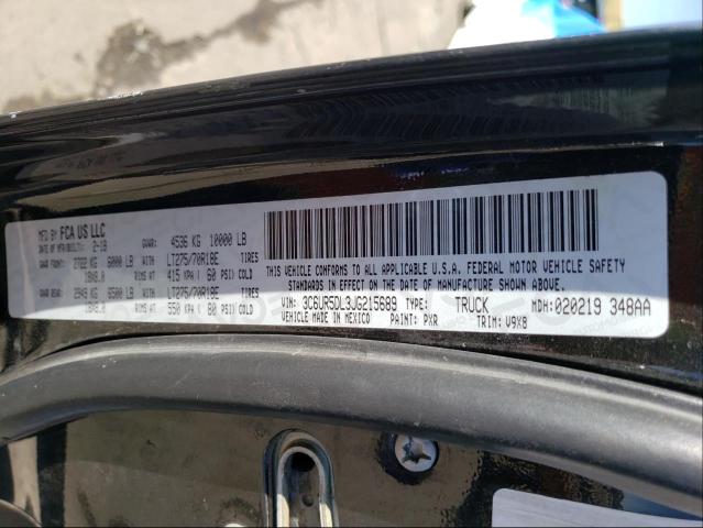 Photo 10 from auction – 2018 RAM 2500 SLT with VIN 3C6UR5DL3JG215689