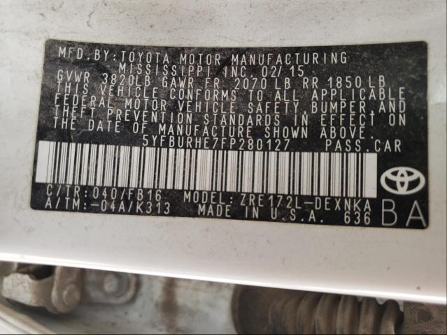 Photo 10 from auction – 2015 TOYOTA COROLLA L with VIN 5YFBURHE7FP280127