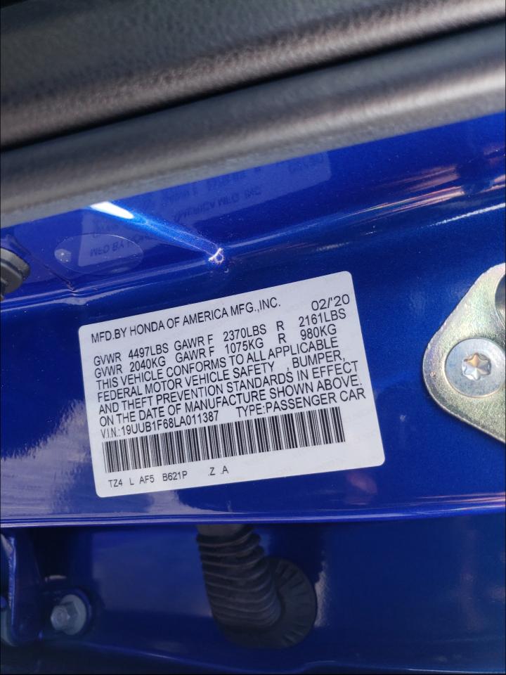 Photo 10 from auction – 2020 ACURA TLX TECHNO with VIN 19UUB1F68LA011387