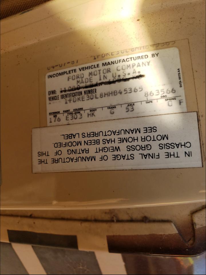 Photo 10 from auction – 1987 FLEETWOOD JAMBOREE with VIN 1FDKE30L8HHB45365