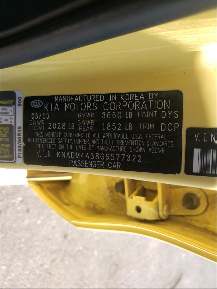 Photo 10 from auction – 2016 KIA RIO LX with VIN KNADM4A38G6577322