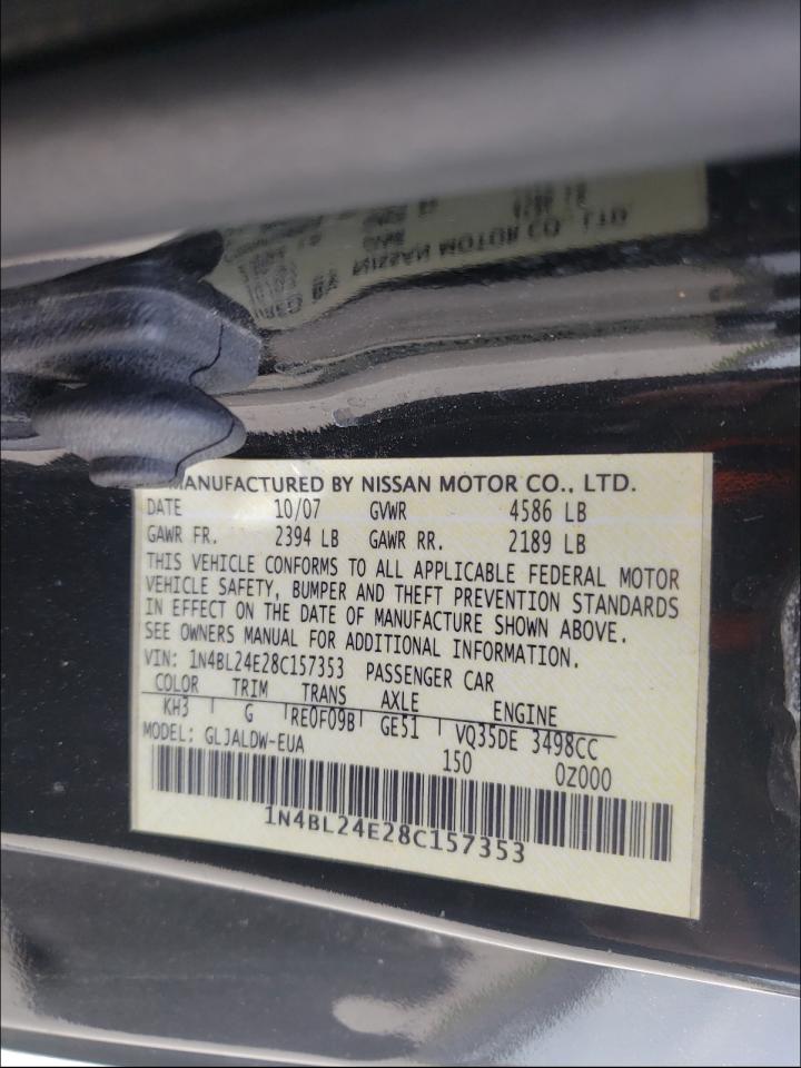 Photo 10 from auction – 2008 NISSAN ALTIMA 3.5 with VIN 1N4BL24E28C157353