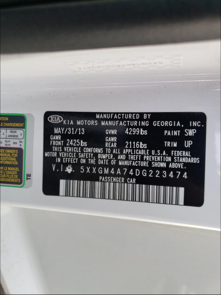 Photo 10 from auction – 2013 KIA OPTIMA LX with VIN 5XXGM4A74DG223474